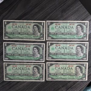 1867 – 1967 One, $1 Canadian Centennial note, no Serial Numbers. Uncirculated